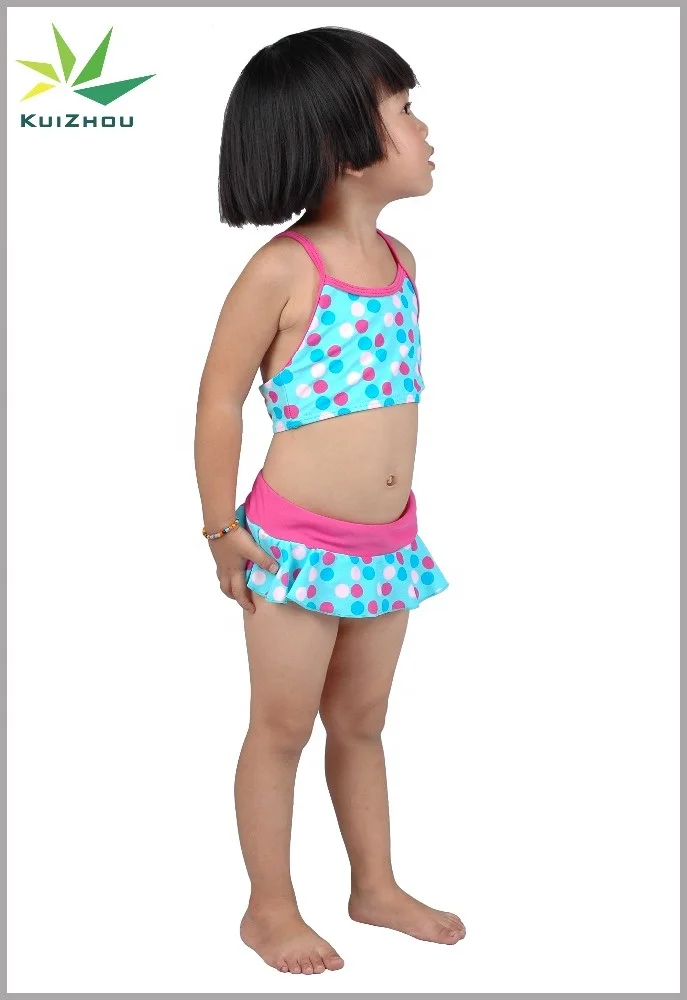 Hot Sale Flounce Skirt style Dots Children Swimwear for Girls