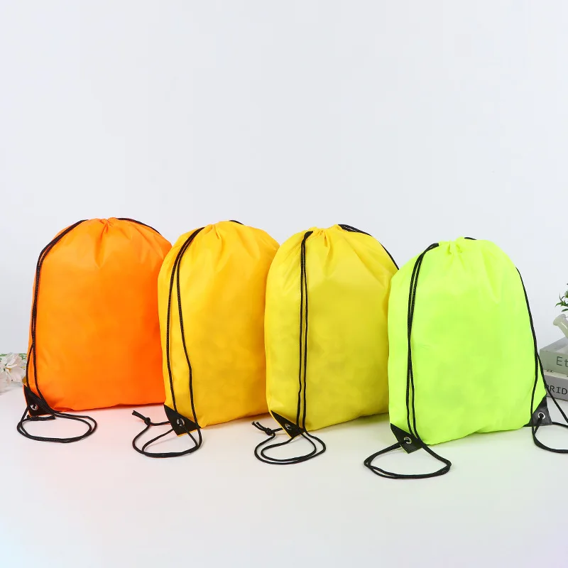 Polyester 210D travel drawstring sport polyester backpack Shoes shopping bags