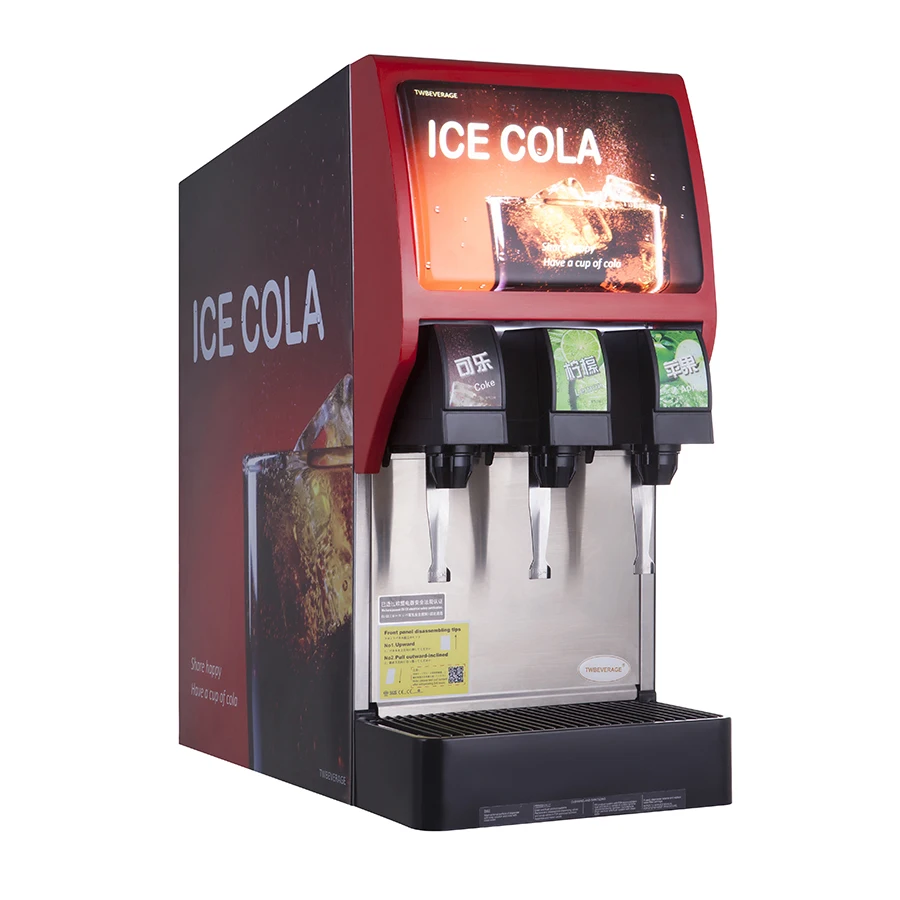 Post mix soda fountain dispenser cola making machine with BIB and tank syrup system