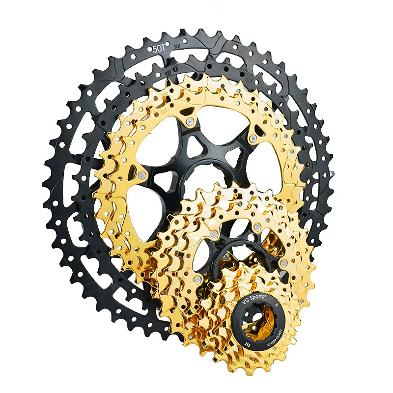 MTB 9/10/11/12 speed mountain Bike, 40/42/46/50/52T Flywheel, Gold Card Flywheel Lightweight Flywheel Bike parts Bicycle tape