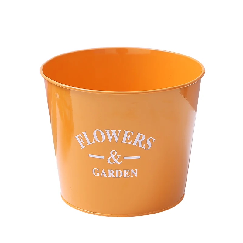 Round metal iron flower pot color paint iron pot bucket flower&garden bucket flower shop decor