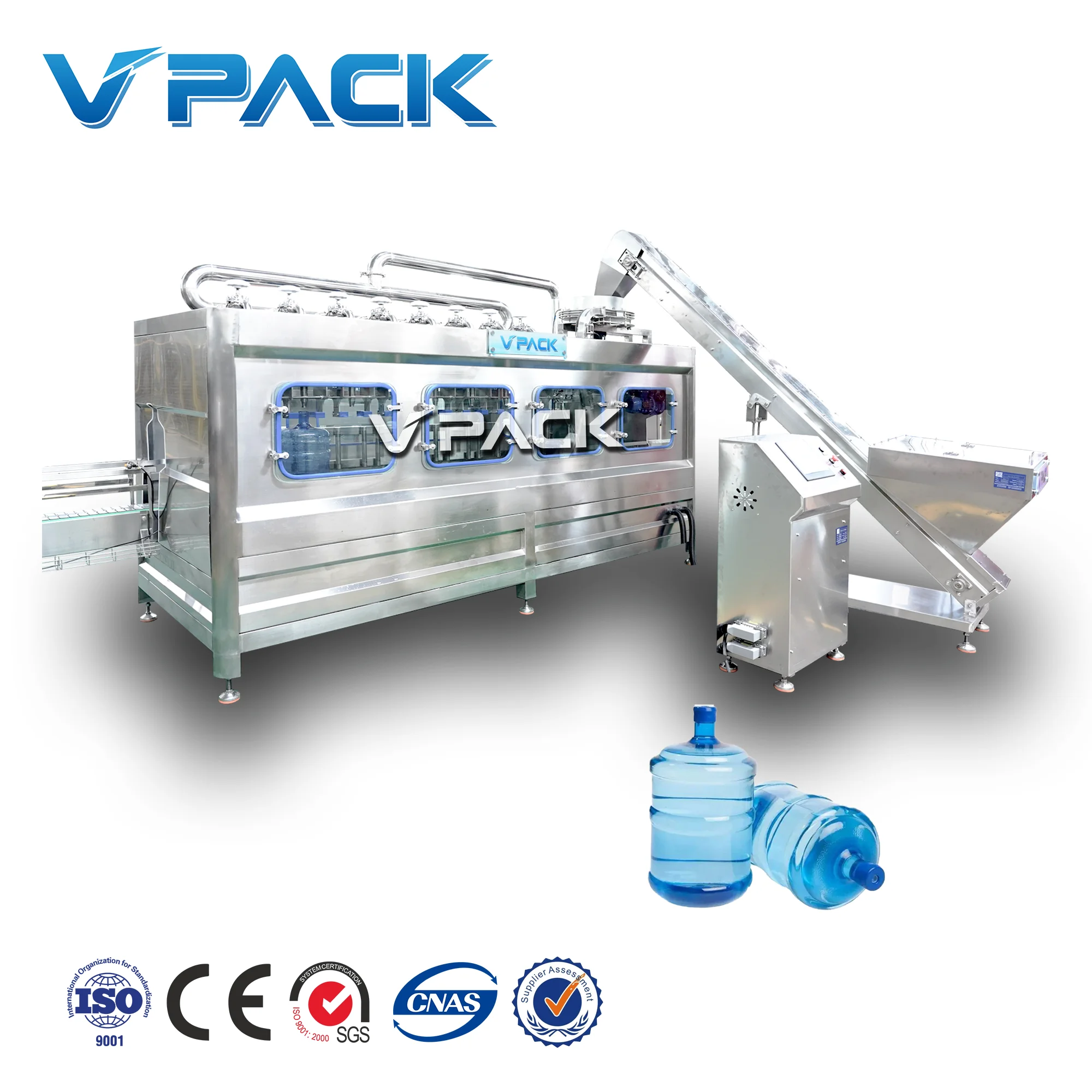 Automatic Distilled 18.9 Liter bottle mineral Water Filling Machine 5 Gallon bottling Line Barrel neck label shrinker