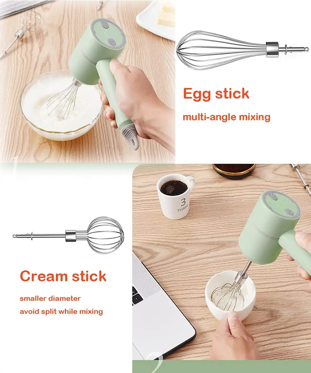USB Electric Hand Mixer 3 Speed Handheld Mixer garlic meat food chopper Egg Beater with glass cup