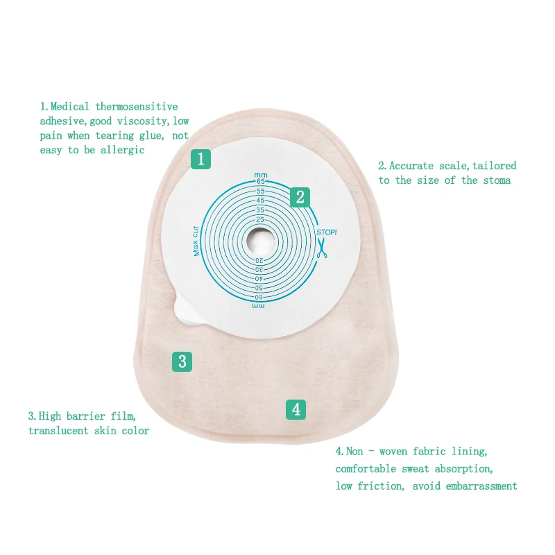 Medical Ostomy Bag One Piece Stoma Closed Colostomy Bags