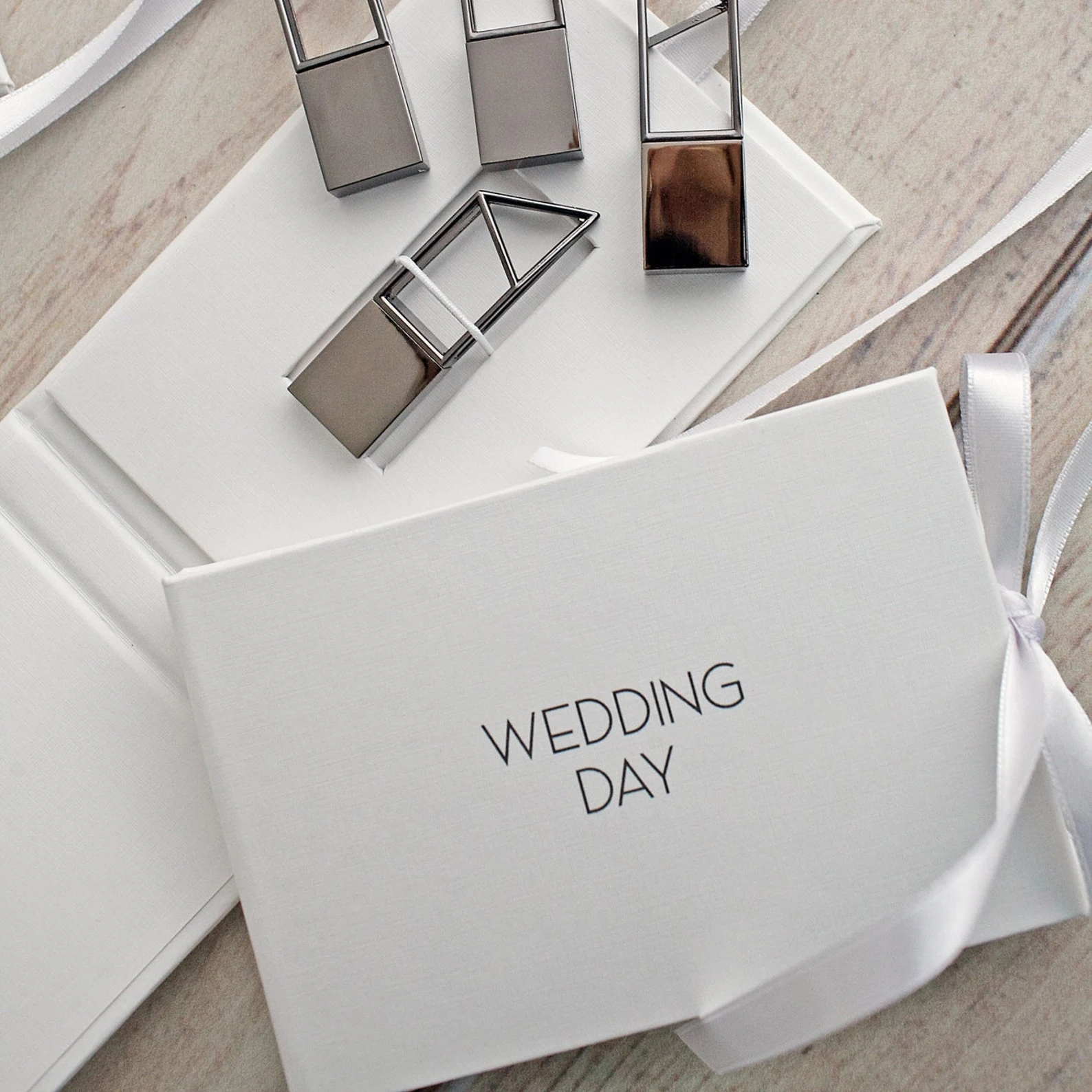 OEM White Paper USB box folder folio rigid package packing wedding photographers USB case Branding box for Geometric USB