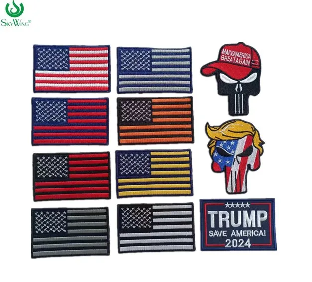 Wholesale Machine Embroidered Patches Fabric Iron-On Backing for Car-Caps Jackets Jeans Uniforms with Designer Logo Appliqued