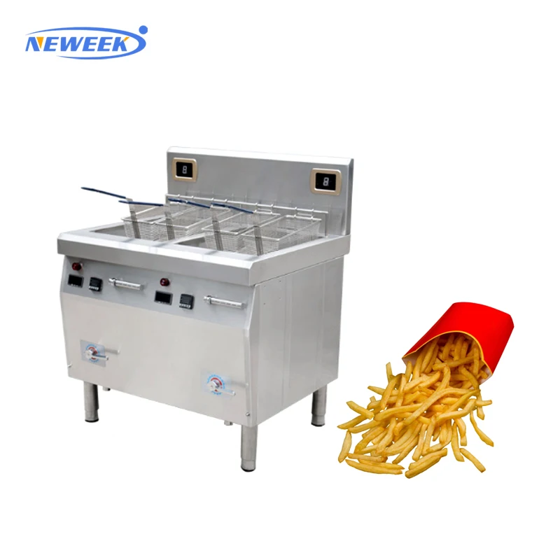 Двухцилиндровая энергосберегающая фритюрница NEWEEK с двойным экраном, жареная куриная ножка, kfc, Пончик, глубокая фритюрница