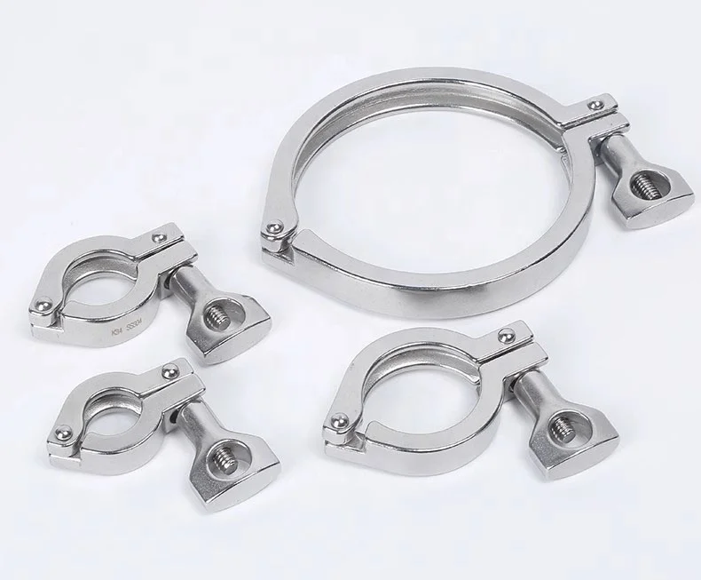 Triclamp  Fitting Stainless Steel SS304 Tri Clamp Clover Sanitary Single Pin TC Clamps Quick Mount Clamp Fastener 304  Sleeve