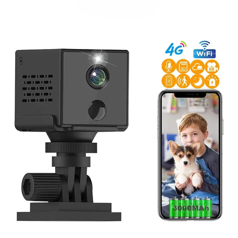 mini camera sans fil 3MP Indoor Security Color Night Vision Alarm Push Motion Detection 4G camera