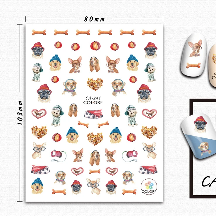 CA241-270 Hot Selling Fashion Art Nail Sticker Wholesale Diy Nail Art Decoration Sticker