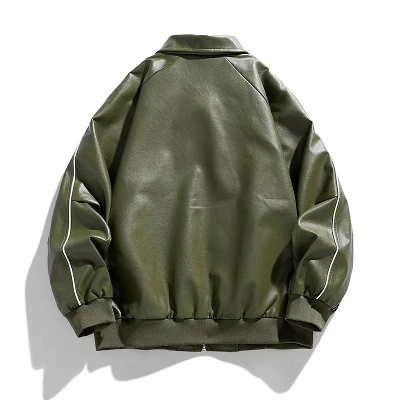 Spring Fall Leather Jacket Jacket JK Jacket Trend Vintage biker wear casual wear Fashion couple country trend