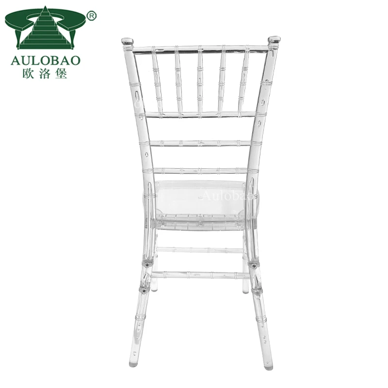 Event rental used transparent crystal princess plastic resin chair restaurant dining chair