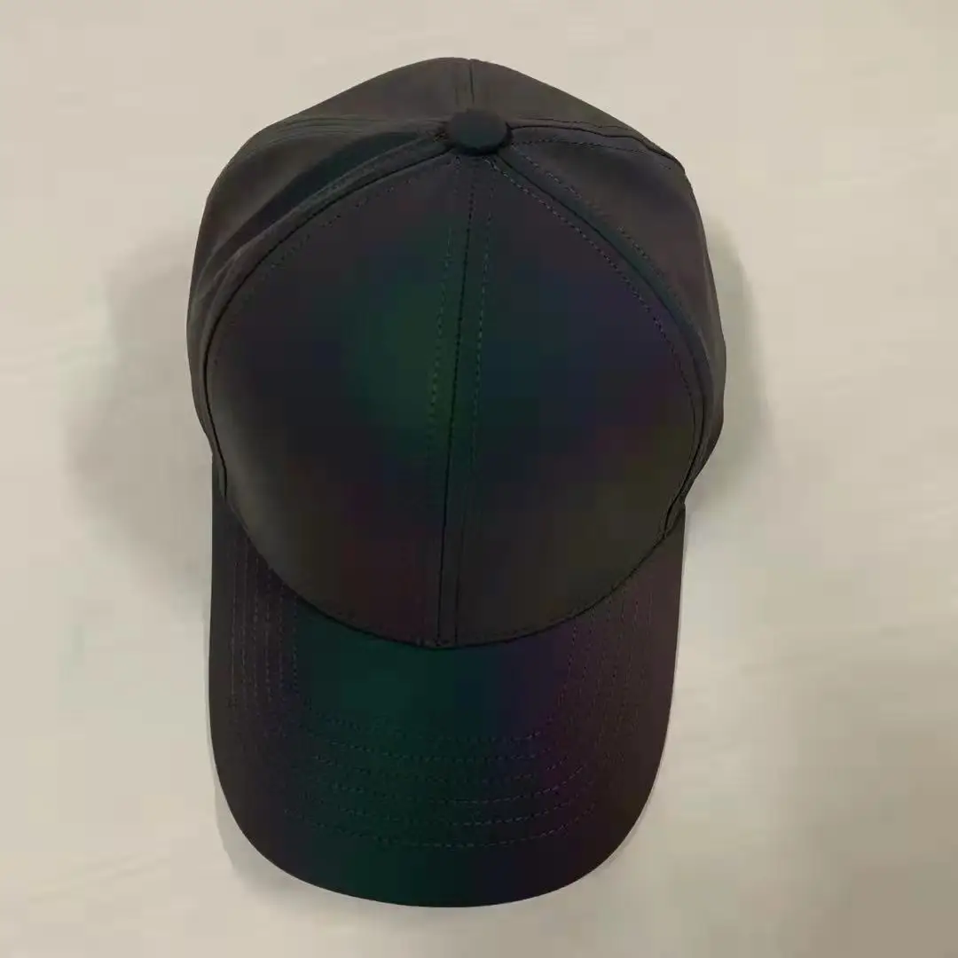 Customized new high-profile fashion hip-hop elements rainbow reflective sun hat outdoor reflective fisherman hat