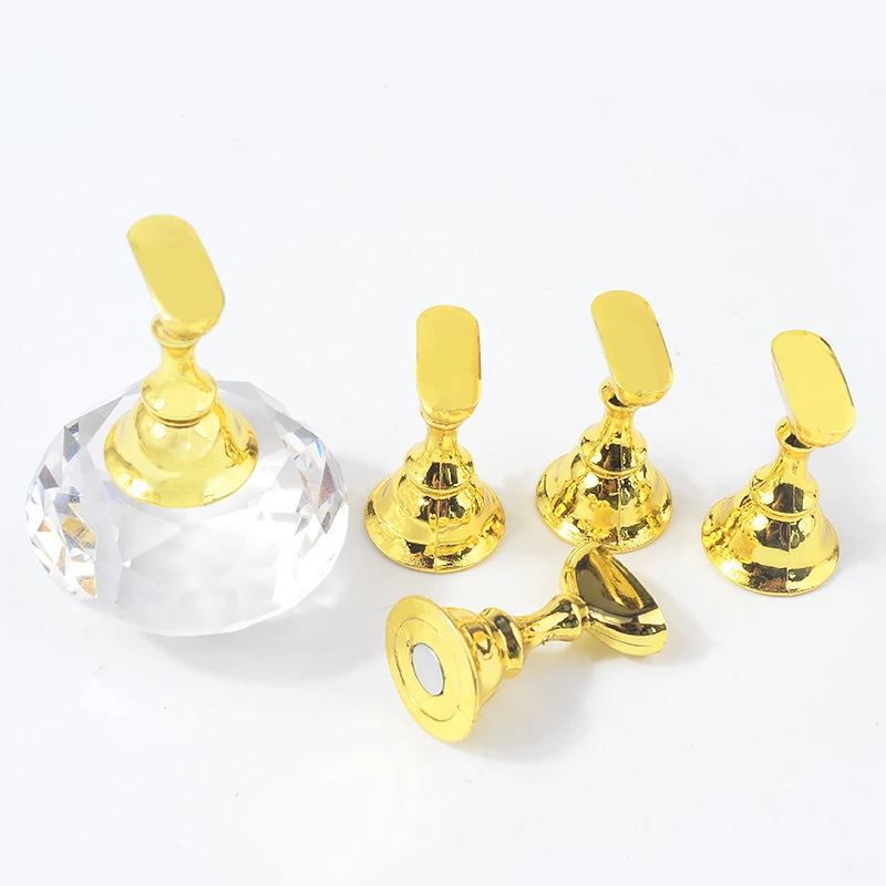Misscheering  Nail Holder  Tips Practice Training Display Stand Crystal Holders Alloy False Nails Showing Shelf Manicure Tools