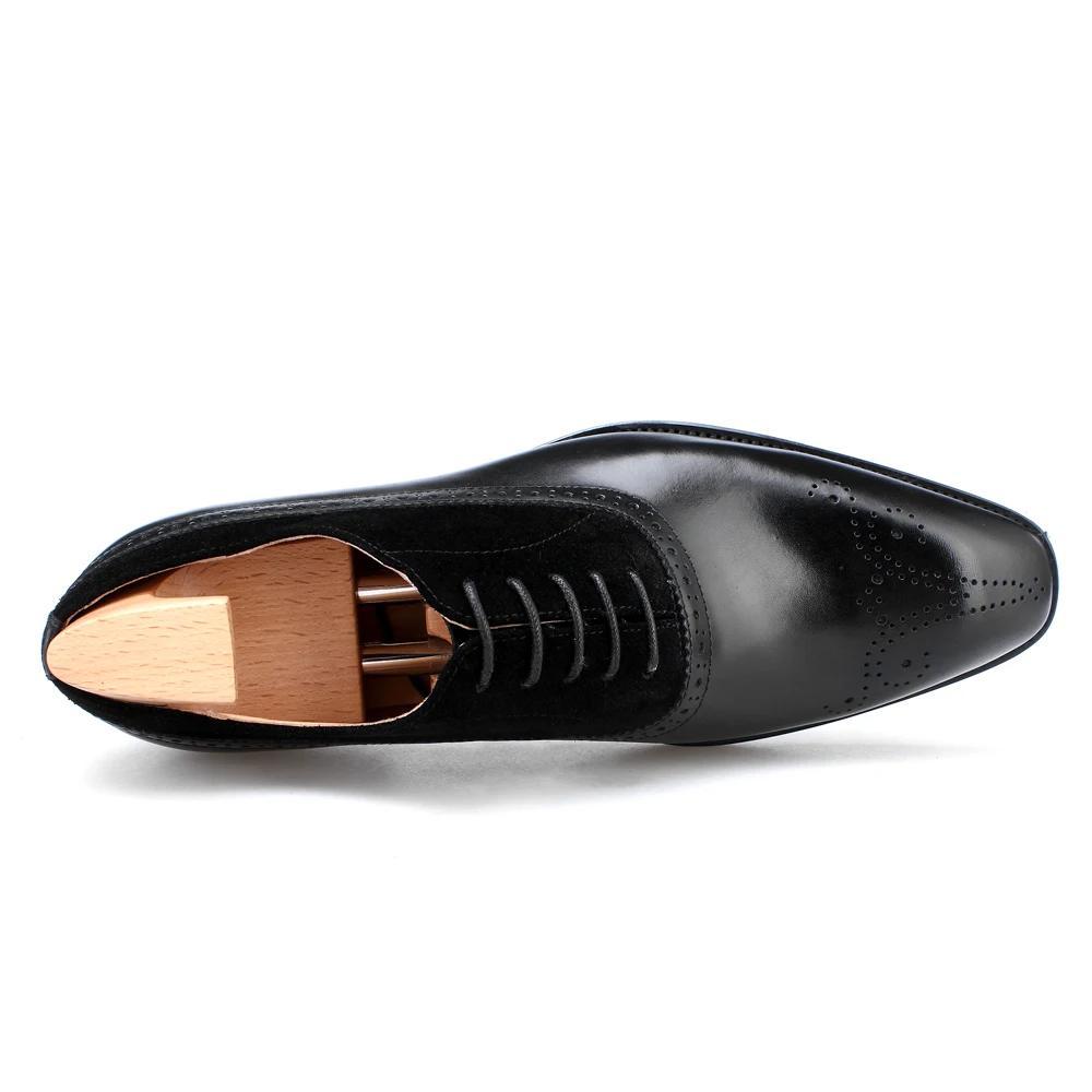 
New Arrival Handmade Painted Men Suede Italian Genuine Leather Official Business Wedding Dress Shoes 