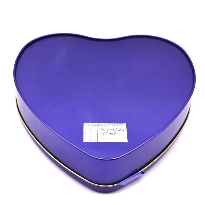 Luxury Food Christmas Packaging Metal tin can box Customize Heart Chocolate Container Tin candy jar tin can