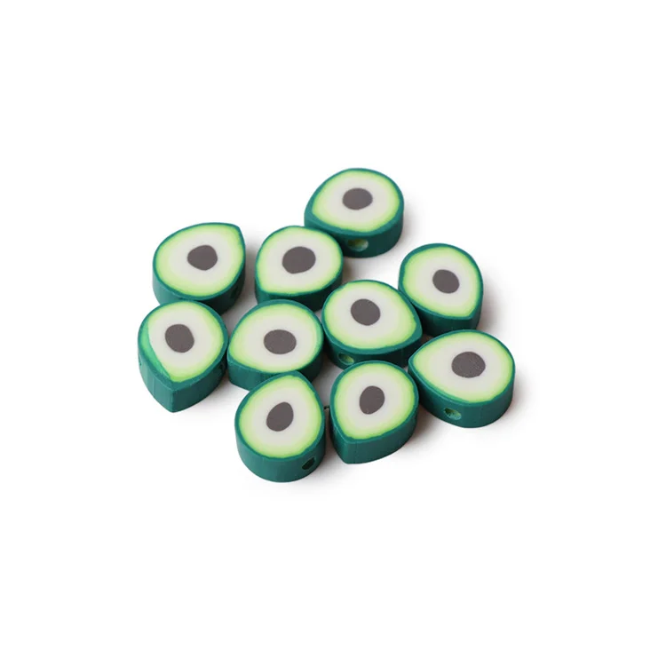 Hobbyworker Avocado Fruit Clay Loose Beads for Handmade DIY Bracelet Necklace Jewelry Making Accessories B0250