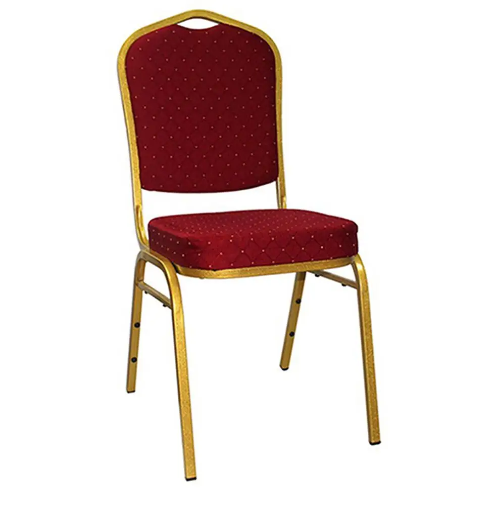 Wholesale Modern Luxury Cheap Used Upholstered Gold Chrome Frame Stacking Event Furniture Banquet Hall Chairs For Sale