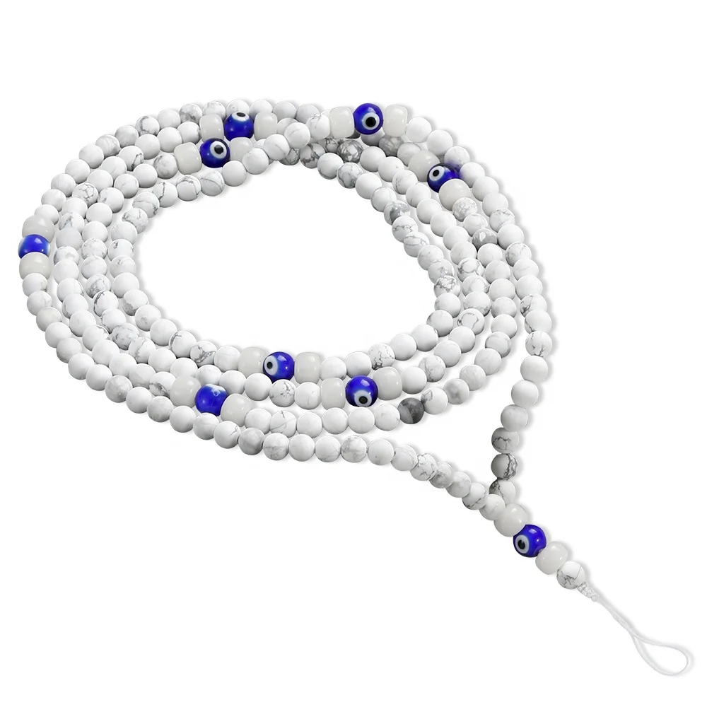 Factory direct sale simple evil-eyes white pine beads phone straps beads accessories for mobile/ glasses/necklace/bracelet