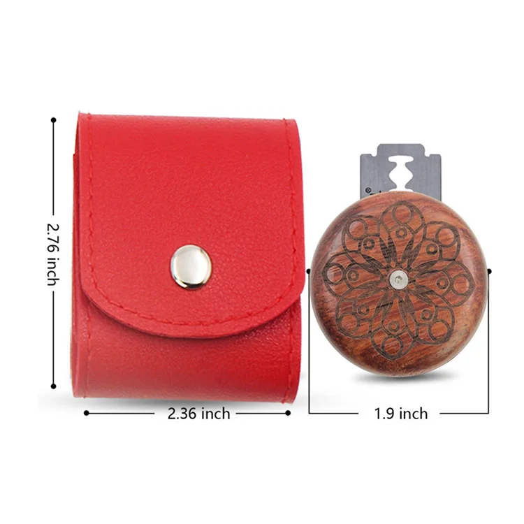 5 Pieces Replaceable Stainless Steel Blade Dough Scoring Cutter Tool Round Wooden Bread Lame UFO With Pouch