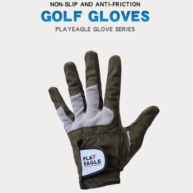PLAYEAGLE Breathable Soft Microfibre Left Hand Golf Gloves Outdoor Sport Glove for Men