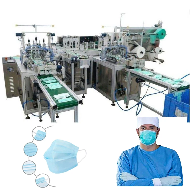 Производство Медицинских масок 3-слойная автоматическая машина для нанесения масок, швейная машина