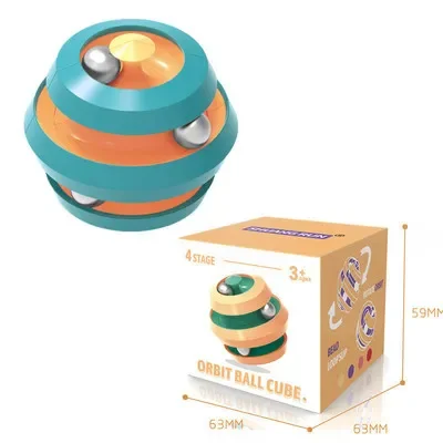 New Toys 2023 Novelty 3 4 Track Rotating Beads Spinning Ball Fingertip Cube Gyro Toys Orbit Bead Fidget Spinner Toys