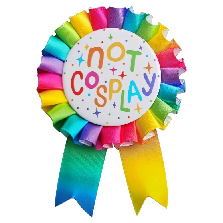 High Quality Custom 100% Polyester Colorful Ribbon Rosette with Button Badge