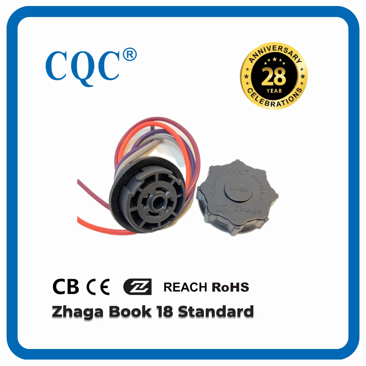 LC-12R Zhaga Book 18 Standard 4 pin receptacle socket