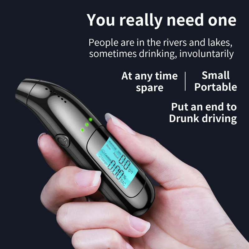 Usb Rechargeable Handheld Breath Digital Alcohol Tester Alcohol Breathalyzer Breath LCD Tester Alcohol Tester