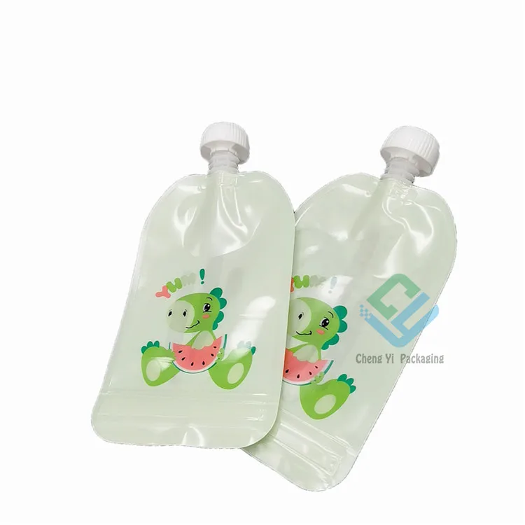 Custom Plastic Double Zipper Food Bags 150ml Reusable Pouches For Supplement Fruit Puree Packaging For Babies 5 oz