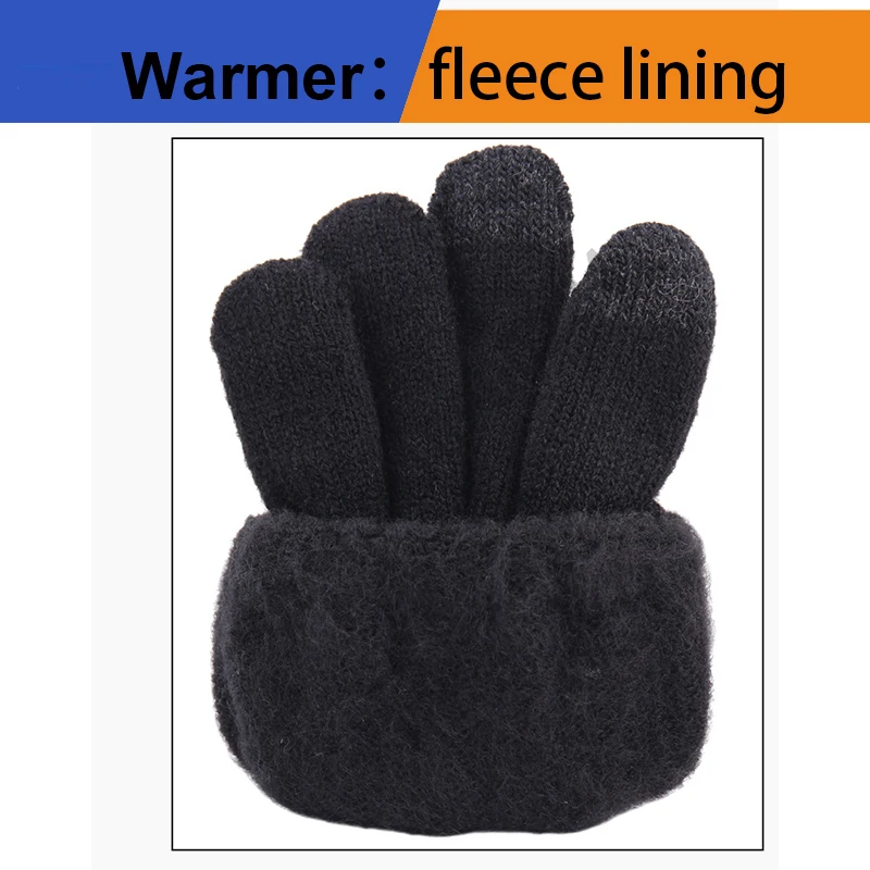 New Style Smartphone Touch Screen Gloves Winter Acrylic Gloves Unisex Cashmere Brushed Knitted Plan Single Color Gloves