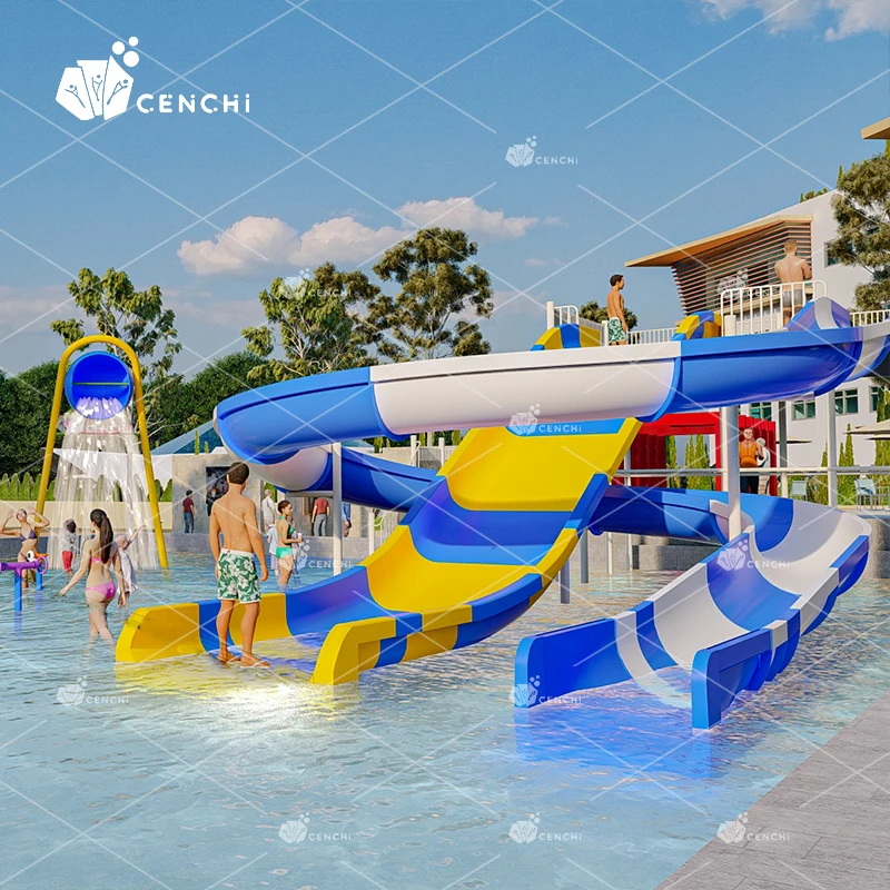 Cenchi Campground Residential Public Camping Interactive Splash Park Playground Swimming Pools Slides Water Rides for Kids