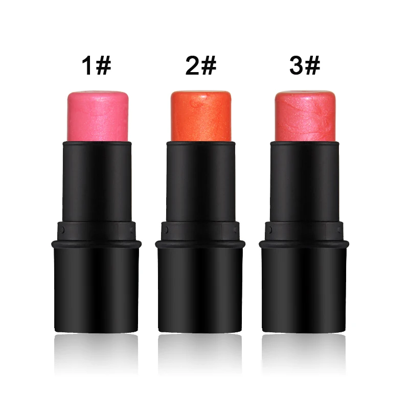 Make Your Own Logo Face Makeup Blush Stick Cruelty Free Private Label 3 Colors Blusher Stick