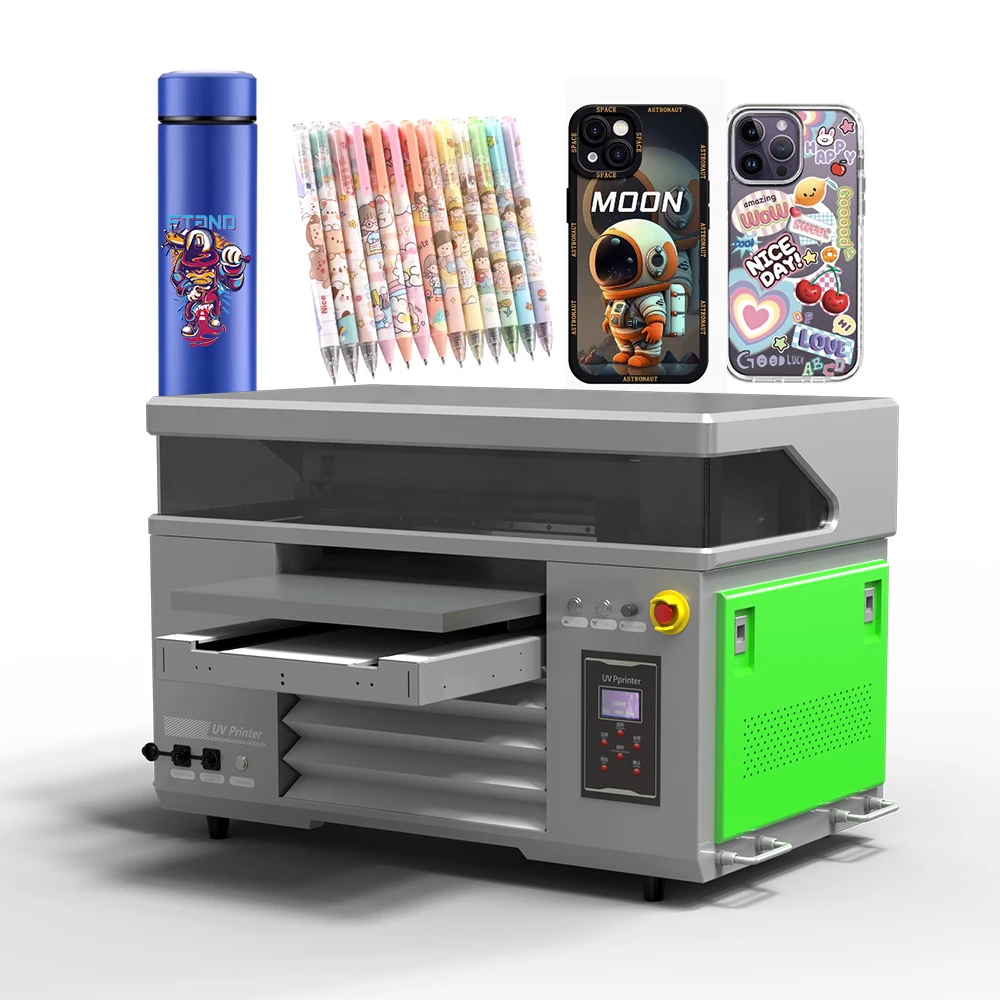 Fully automatic uv printing machine imprimante uv grand format inkjet printers image uv printer 4060 for round bottle