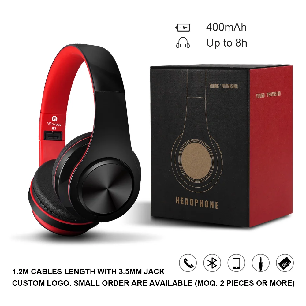 B3 wireless wired 3.5mm earphones wireless v5.0 BT headband music bluetooth earphones headphones for kids gaming