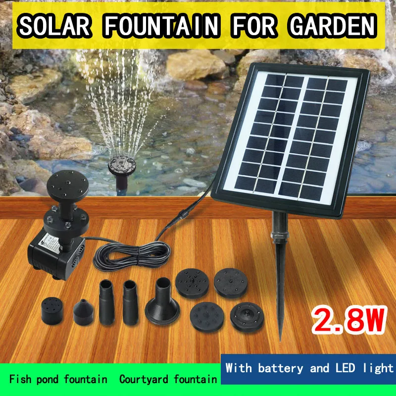 solar garden fountain solar water pump with LED Green Lotus Leaf fountain solar  Outdoor Decoration for Birdbath, Garden