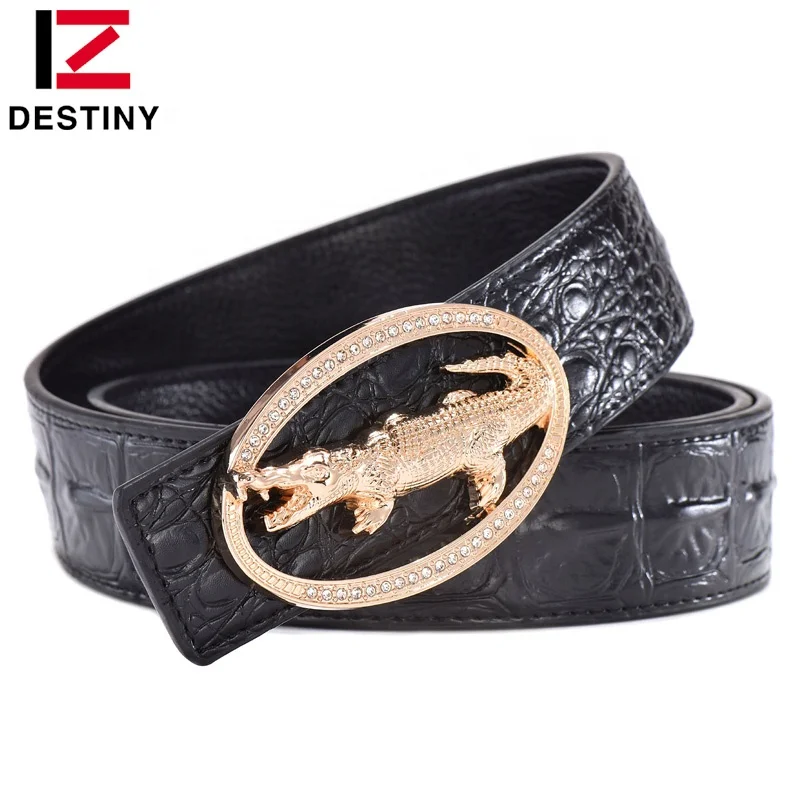 
Factory wholesale Fashion Trendy Luxury Crocodile Brand Famous Designer Men Leather Belt 