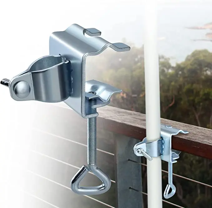 Adjustable outdoor desk use Umbrella Stand Holder metal holder Chair Umbrella With Clamp