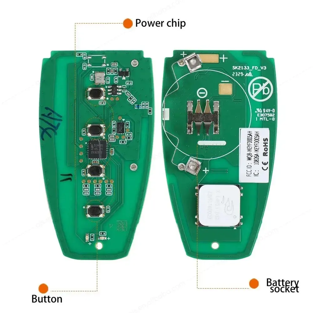 Autel IKEYFD004AH IKEY 4 кнопки смарт-ключ для Ford используется с Altra Автомобильный ключ программист OBD2 сканер KM100 IM508 IM608S II
