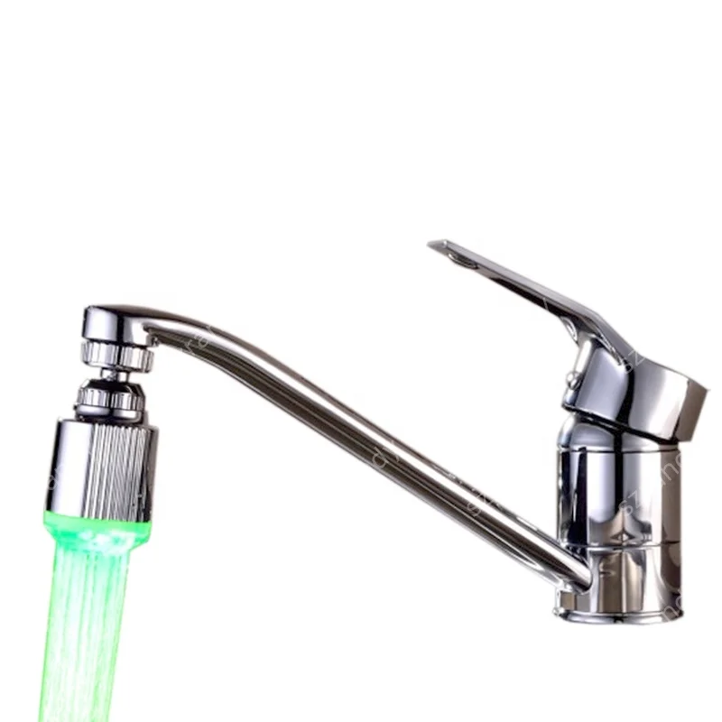 Single Blue Color led light water faucet tap