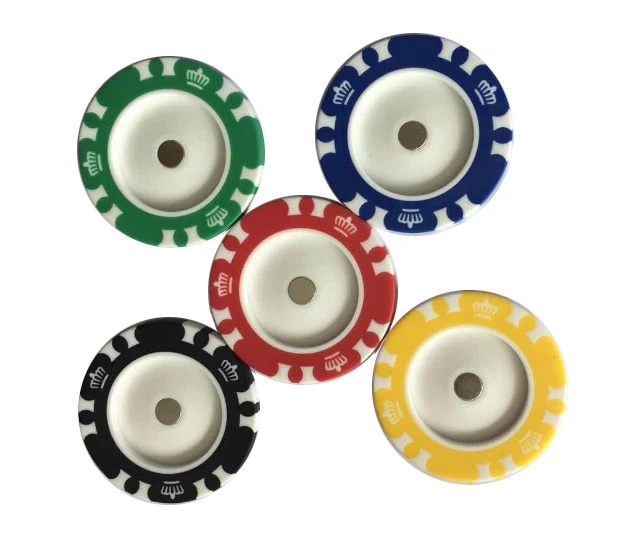 magnetic golf poker chip with ball marker with magnet