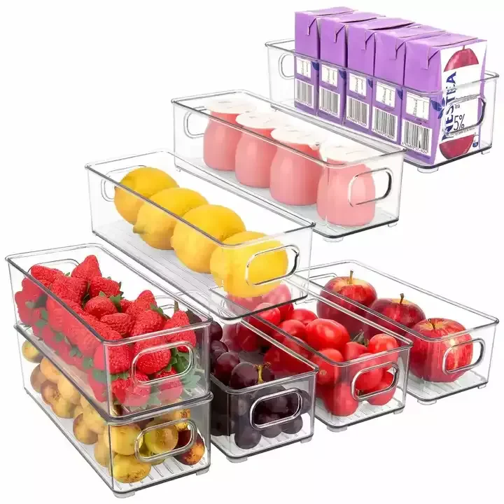 Wholesale Transparent Fridge-Organizer Storage Containers For Fruits And Vegetable Stackable Storage Boxes Kitchen Organizer