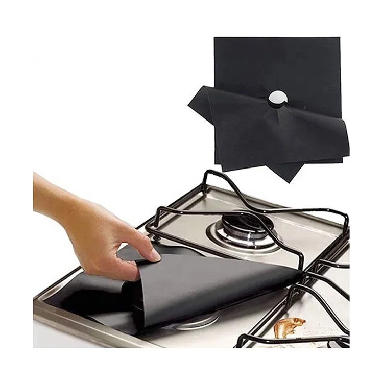 Протекторы для газовой плиты, набор из 8 тканевых крышек из стекловолокна с покрытием из ПТФЭ для газовой плиты