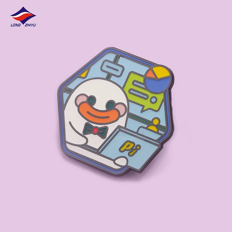 Longzhiyu anime hat brooch pin manufacturer custom cute color animal pins metal enamel personalized logo lapel pin