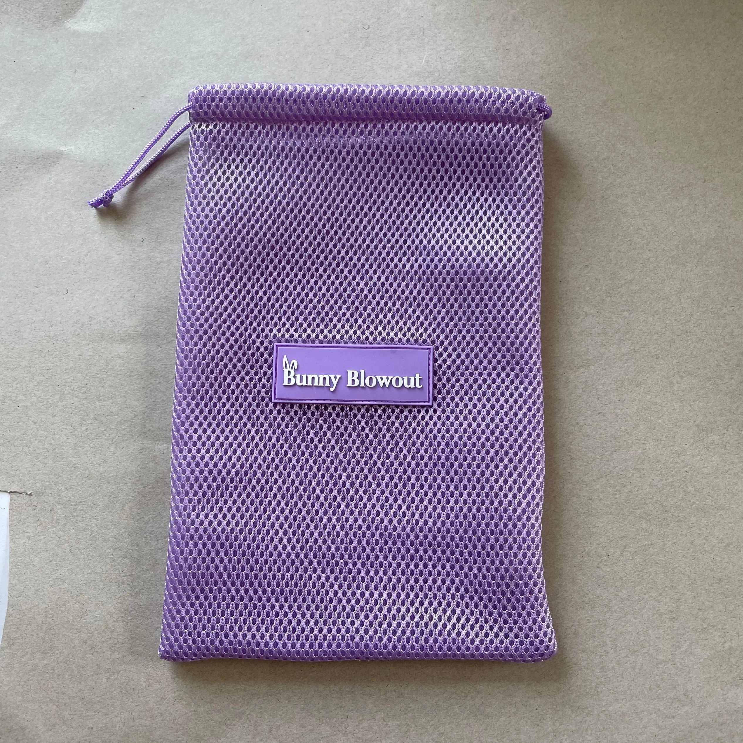 Durable black small nylon mesh gift bag/small drawstring mesh bag