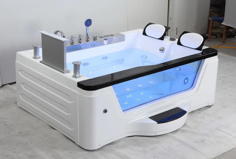 rectangular water jet custom fiberglass tub extra large bathtubs two person massage whirlpool bathtub with tv