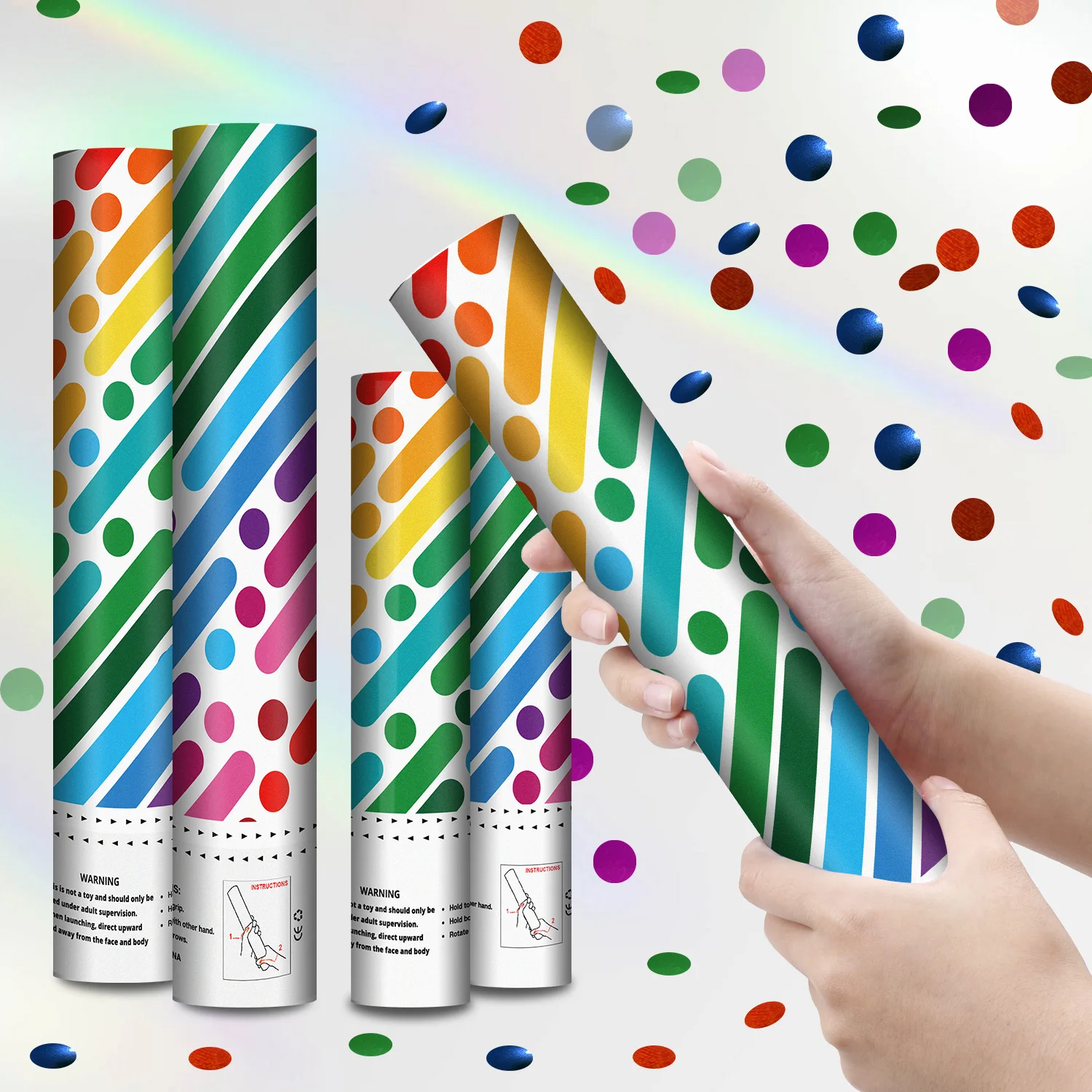 12inch Premium Manufactures Multicolor Custom Party Launcher Wedding Confetti Cannon for Sale