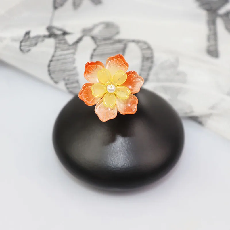 Baiyiyuan Wedding Bridal Hair Accessories Hairpins Jade Flowers Alloy U Shaped Hair Pins