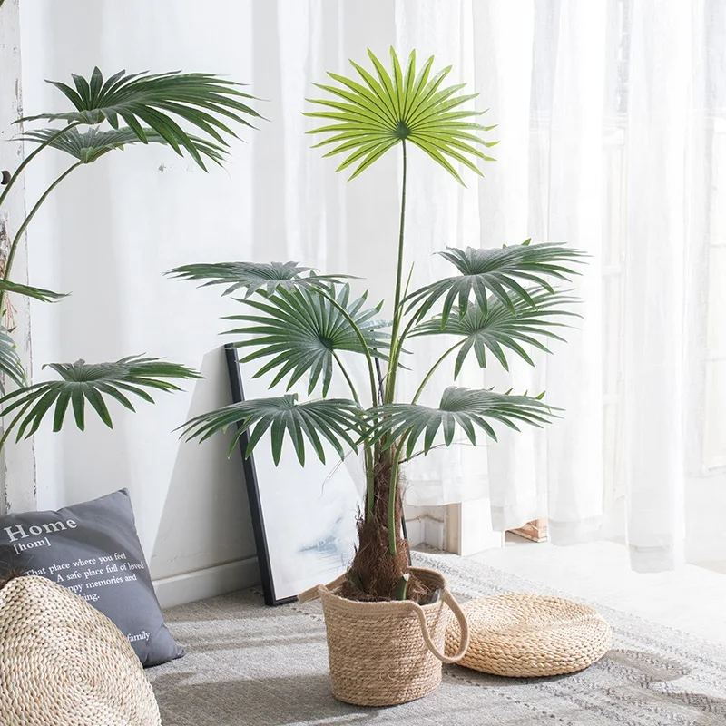 Artificial Tropical Sabal Palm Tree  Potted faux Greenery bonsai garden ornaments pot plant